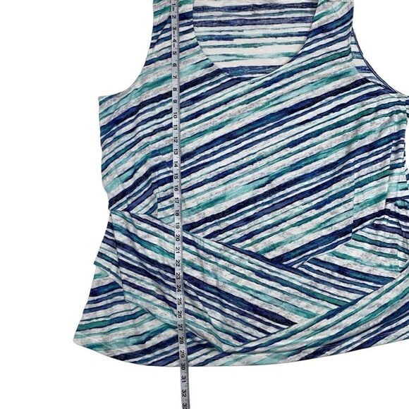 Catherine’s Sleeveless Top Tank Blue White Stripe Size 3X - Picture 7 of 9